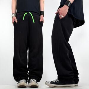 Vintage y2k faded black grunge baggy wide leg archive sweatpants